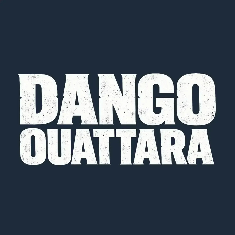 Dango Ouattara Logo Men's T-Shirt – navy close-up detail shot of the Dango Ouattara Players Couture logo design