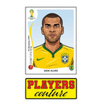Dani Alves World Cup Sticker Men's T-Shirt – close-up detail shot of the Dani Alves World Cup Players Couture logo design