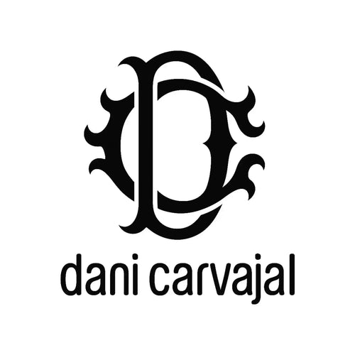 Dani Carvajal Logo Men's Hoodie – white close-up detail shot of the Dani Carvajal Players Couture logo design
