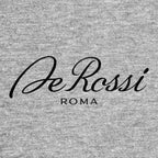 Daniele De Rossi Logo Men's T-Shirt – grey close-up detail shot of the Daniele De Rossi Players Couture logo design