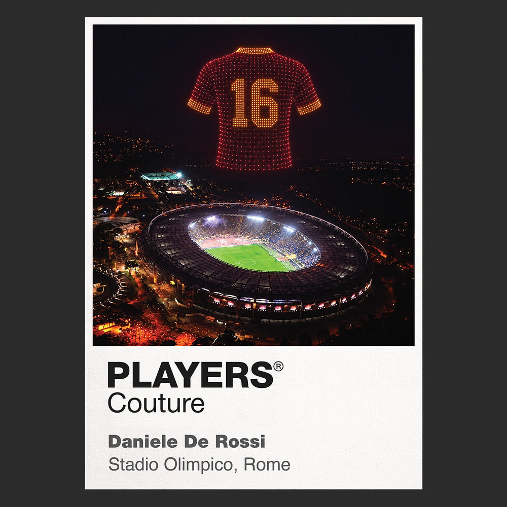 Daniele De Rossi Roma number 16 Icons in Lights Frame artwork in black