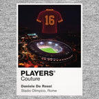 Daniele De Rossi Roma number 16 Icons in Lights Frame artwork in grey