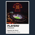 Daniele De Rossi Roma number 16 Icons in Lights Frame artwork in navy