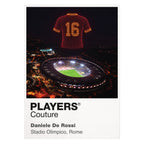 Daniele De Rossi Roma number 16 Icons in Lights Frame artwork in white