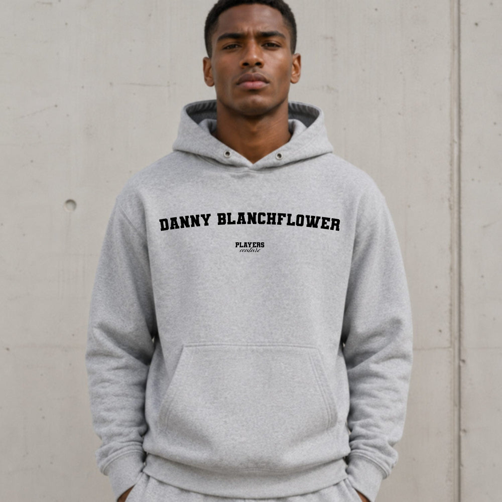 danny-blanchflower name-print hoodie - grey