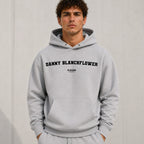 danny-blanchflower name-print hoodie - grey
