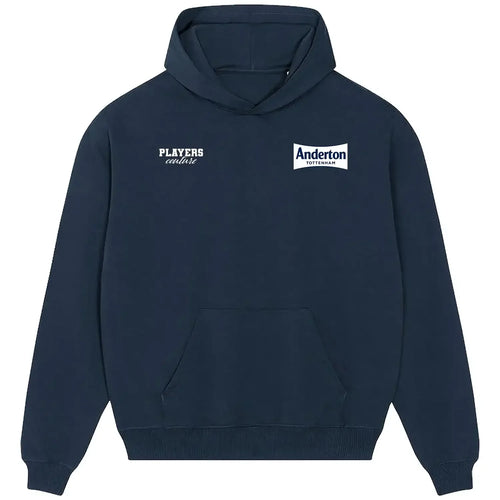 Darren Anderton hoodie – navy men's hoodie featuring the Darren Anderton Players Couture logo