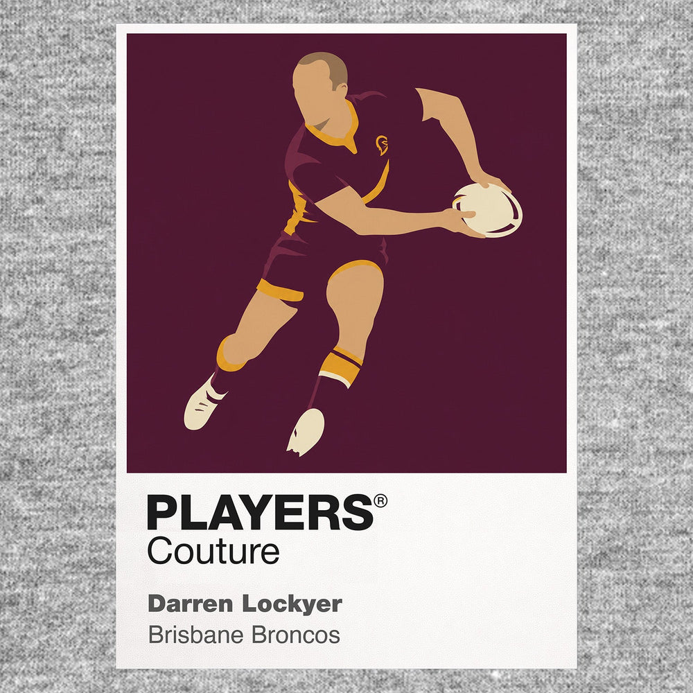 Darren Lockyer Brisbane Broncos rugby league hoodie grey