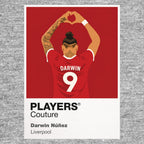 Darwin Nunez Liverpool Icon Frame Kids Hoodie — Gray Artwork