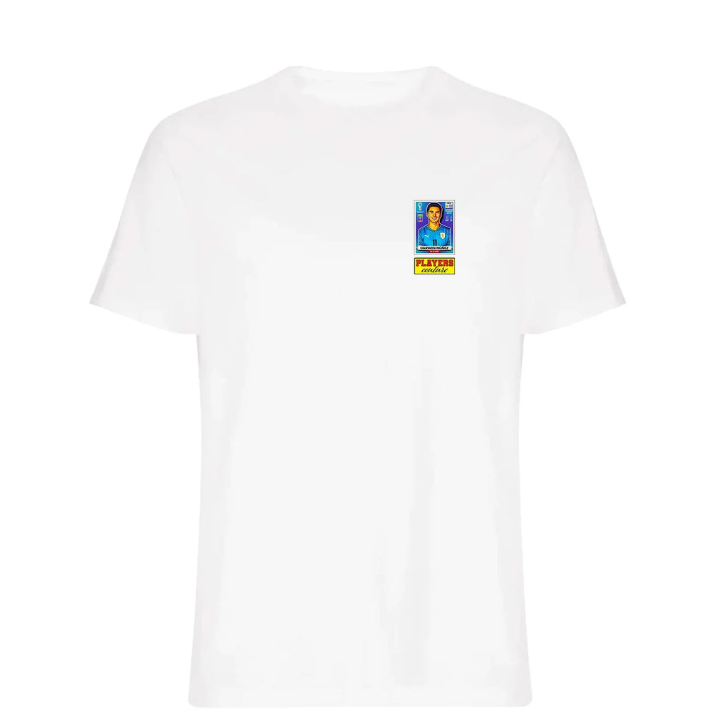 Darwin Nunez World Cup t-shirt – white men's t-shirt featuring the Darwin Nunez World Cup Players Couture logo