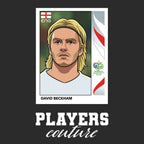 David Beckham 2006 World Cup Sticker Men's T-Shirt – black close-up detail shot of the David Beckham 2006 World Cup Players