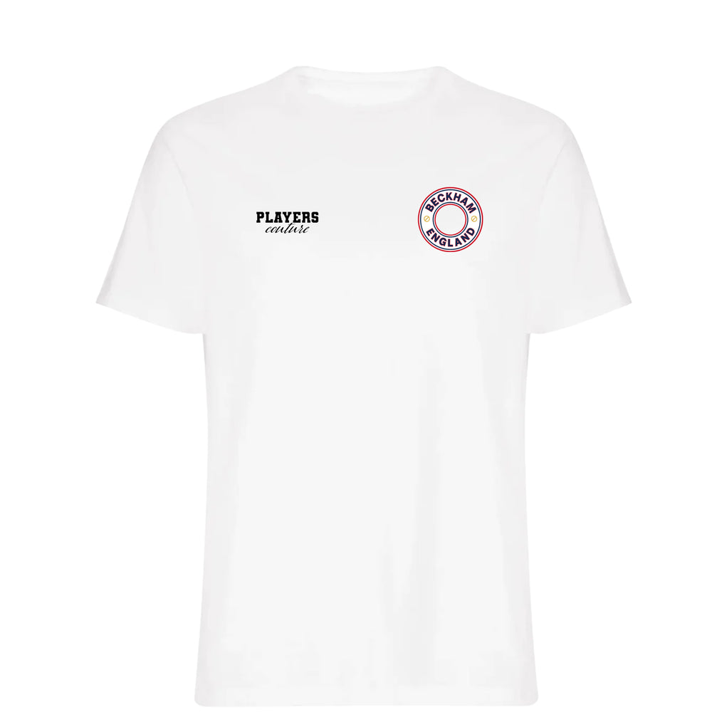 David Beckham Circle Logo Players Couture Mens T-Shirt White