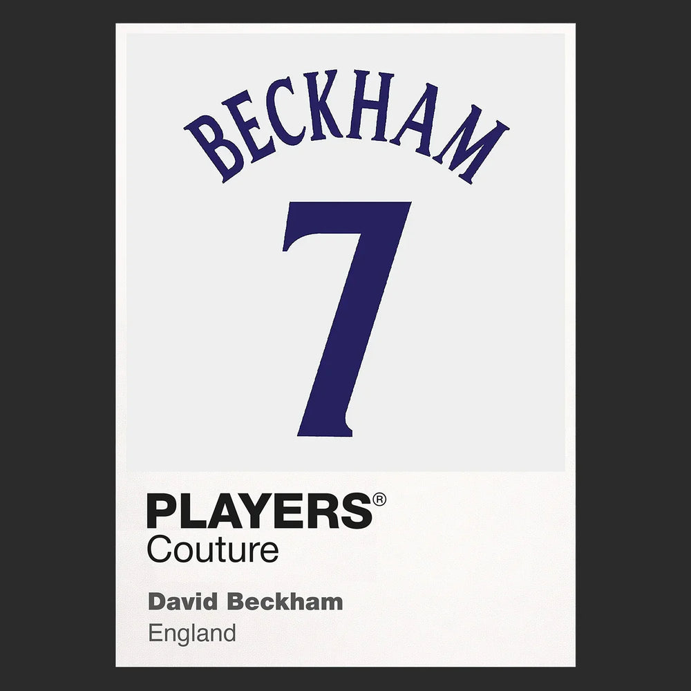 David Beckham 7 England Football Shirt Frame Men's Hoodie – black close-up detail shot of the David Beckham 7 England