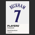 David Beckham 7 England Football Shirt Frame Men's Hoodie – black close-up detail shot of the David Beckham 7 England