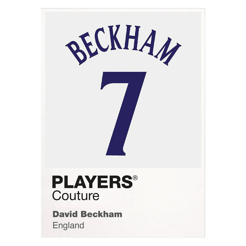 David Beckham 7 England Football Shirt Frame Men's Hoodie – white close-up detail shot of the David Beckham 7 England