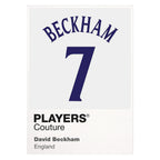 David Beckham 7 England Football Shirt Frame Men's Hoodie – white close-up detail shot of the David Beckham 7 England