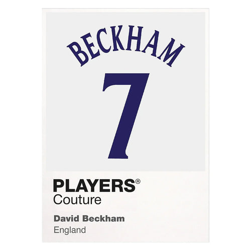 David Beckham 7 England Football Shirt Frame Men's Hoodie – white close-up detail shot of the David Beckham 7 England