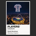 David Beckham England number 7 Icons in Lights Frame artwork in black