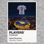 David Beckham England number 7 Icons in Lights Frame artwork in grey