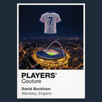 David Beckham England number 7 Icons in Lights Frame artwork in navy