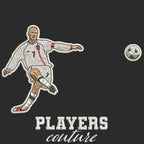 David Beckham England Badge Men's Hoodie – close-up detail shot of the David Beckham England Players Couture logo design