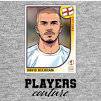 David Beckham 2002 World Cup Sticker Men's T-Shirt – grey close-up detail shot of the David Beckham 2002 World Cup Players