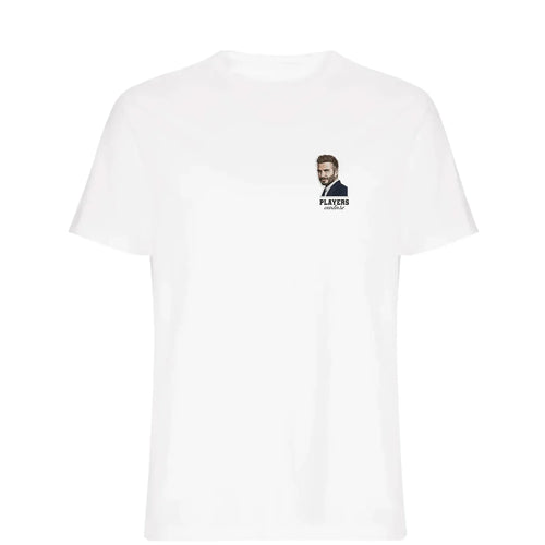 David Beckham Head t-shirt – white men's t-shirt featuring the David Beckham Head Players Couture logo