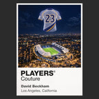 David Beckham LA Galaxy number 23 Icons in Lights Frame artwork in black