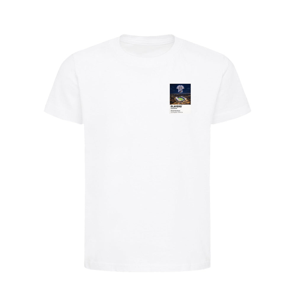 David Beckham LA Galaxy Icons in Lights Frame Kids T-Shirt in White