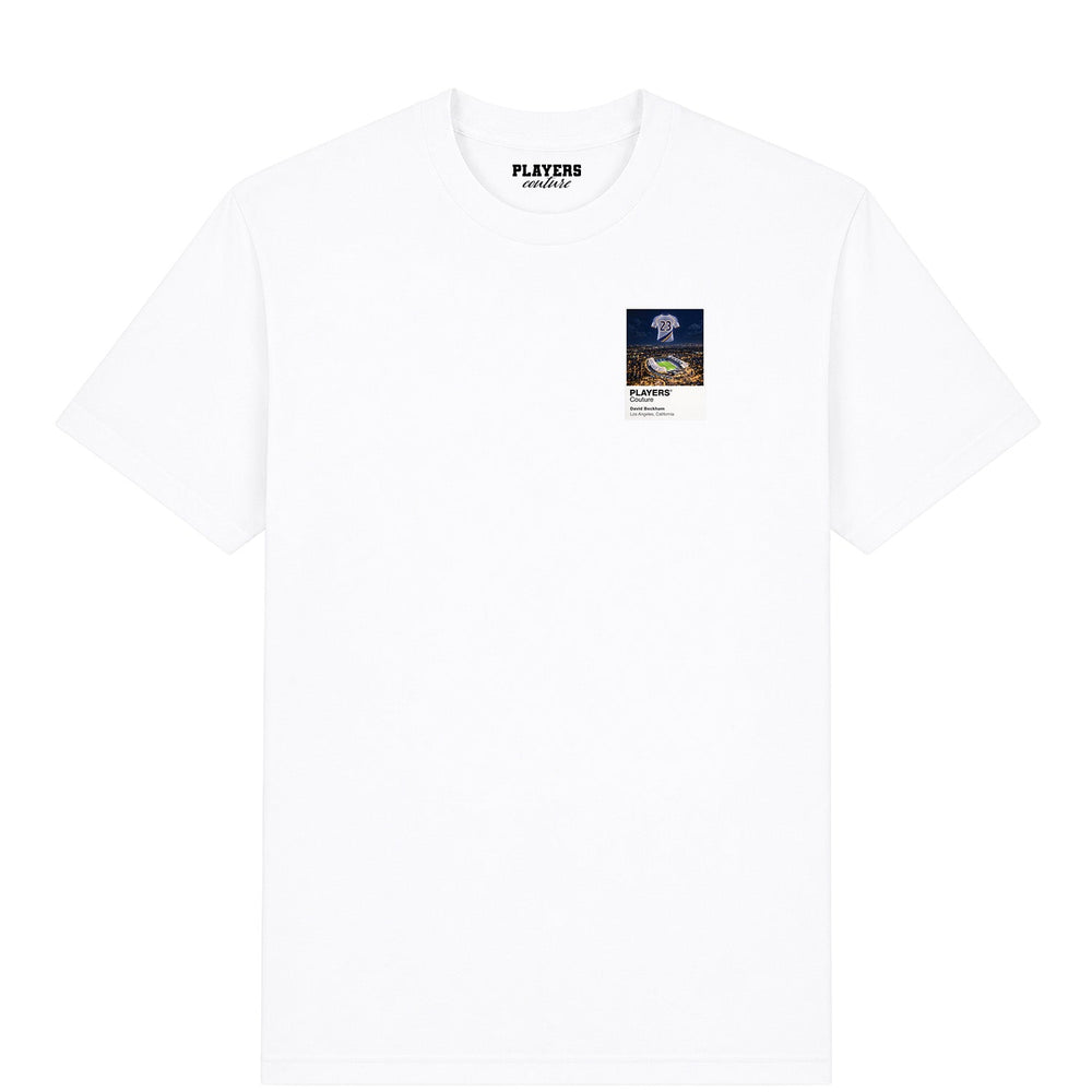 David Beckham LA Galaxy Icons in Lights Frame Men's T-Shirt in White