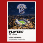 David Beckham LA Galaxy number 23 Icons in Lights Frame artwork in red