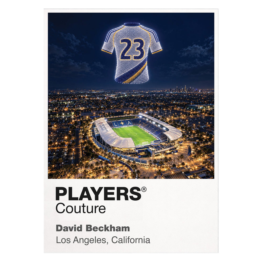 David Beckham LA Galaxy number 23 Icons in Lights Frame artwork in white