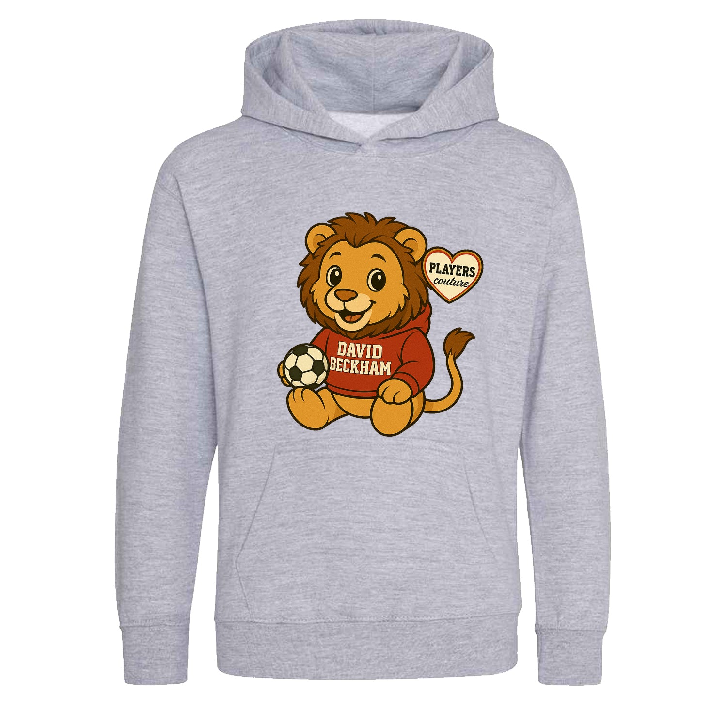 David Beckham Lion Logo Players Couture Kids Hoodie Gray