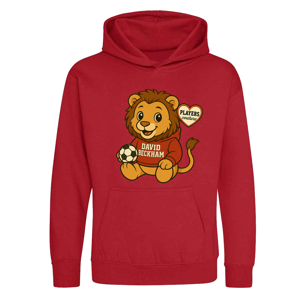 David Beckham Lion Logo Players Couture Kids Hoodie Red