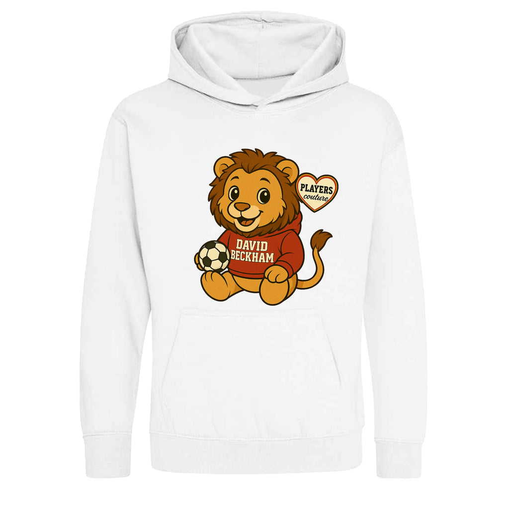 David Beckham Lion Logo Players Couture Kids Hoodie White