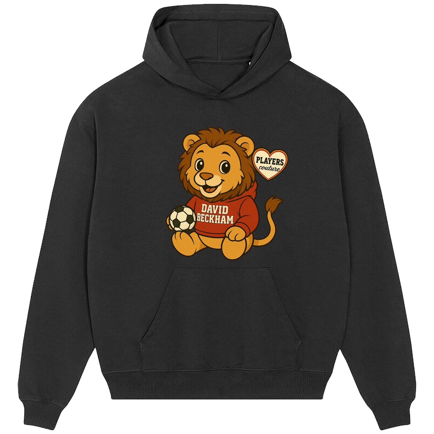 David Beckham Lion Logo Players Couture Men's Casual Hoodie Black