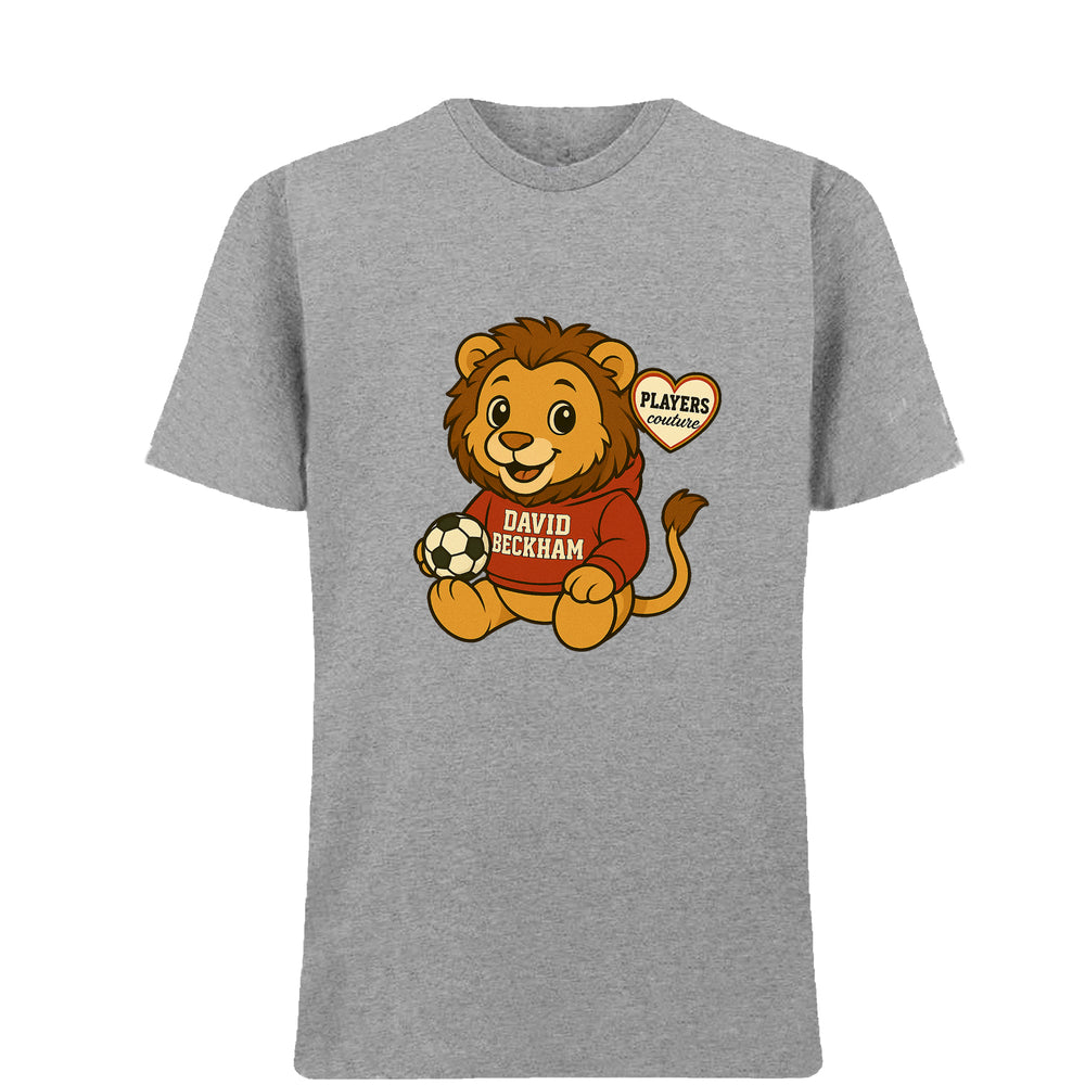 David Beckham Lion Logo Players Couture Mens T-Shirt Gray