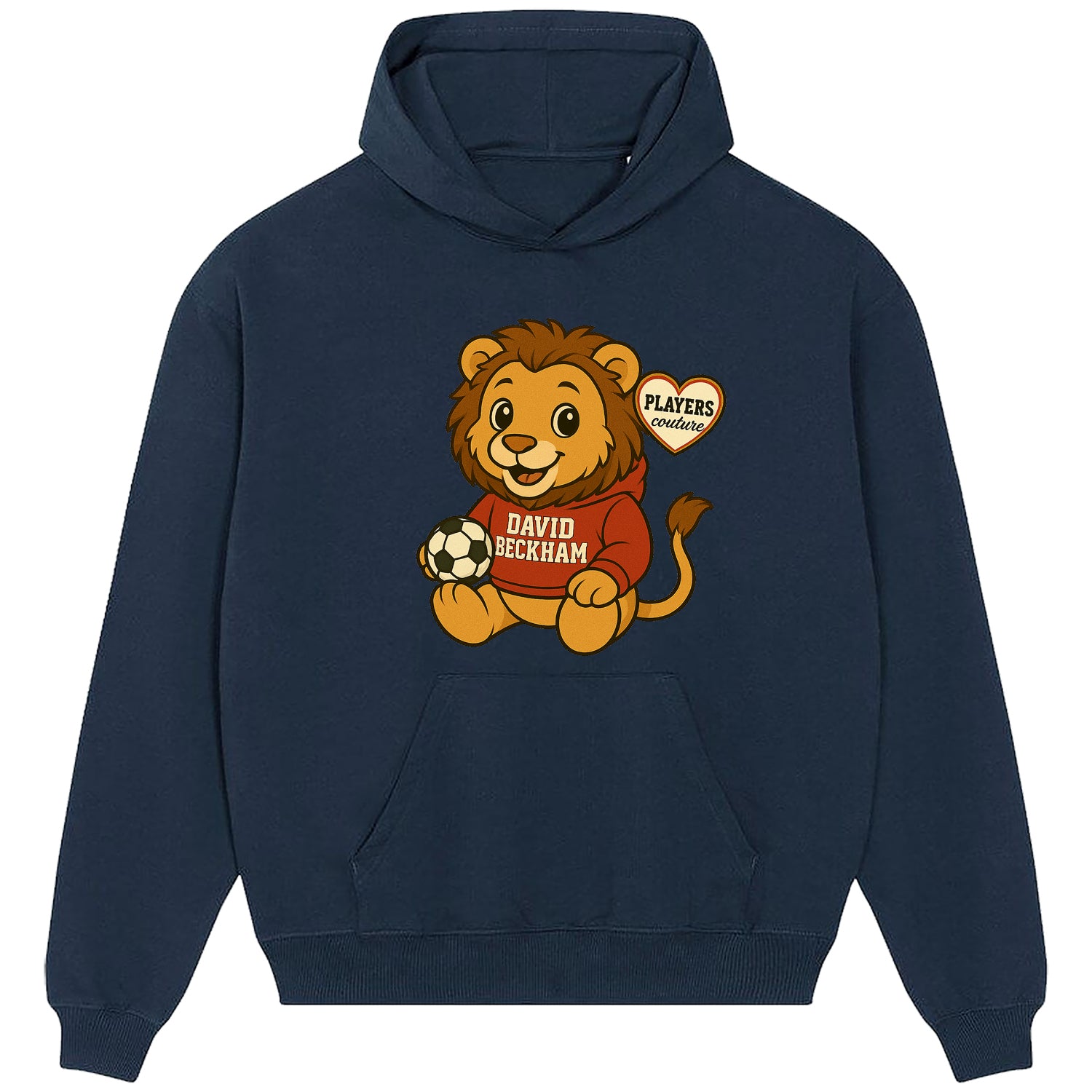 David Beckham Lion Logo Players Couture Men's Casual Hoodie Navy
