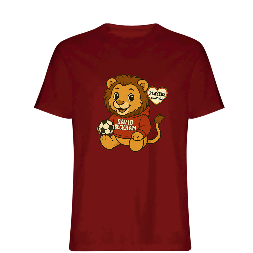 David Beckham Lion Logo Players Couture Mens T-Shirt Red