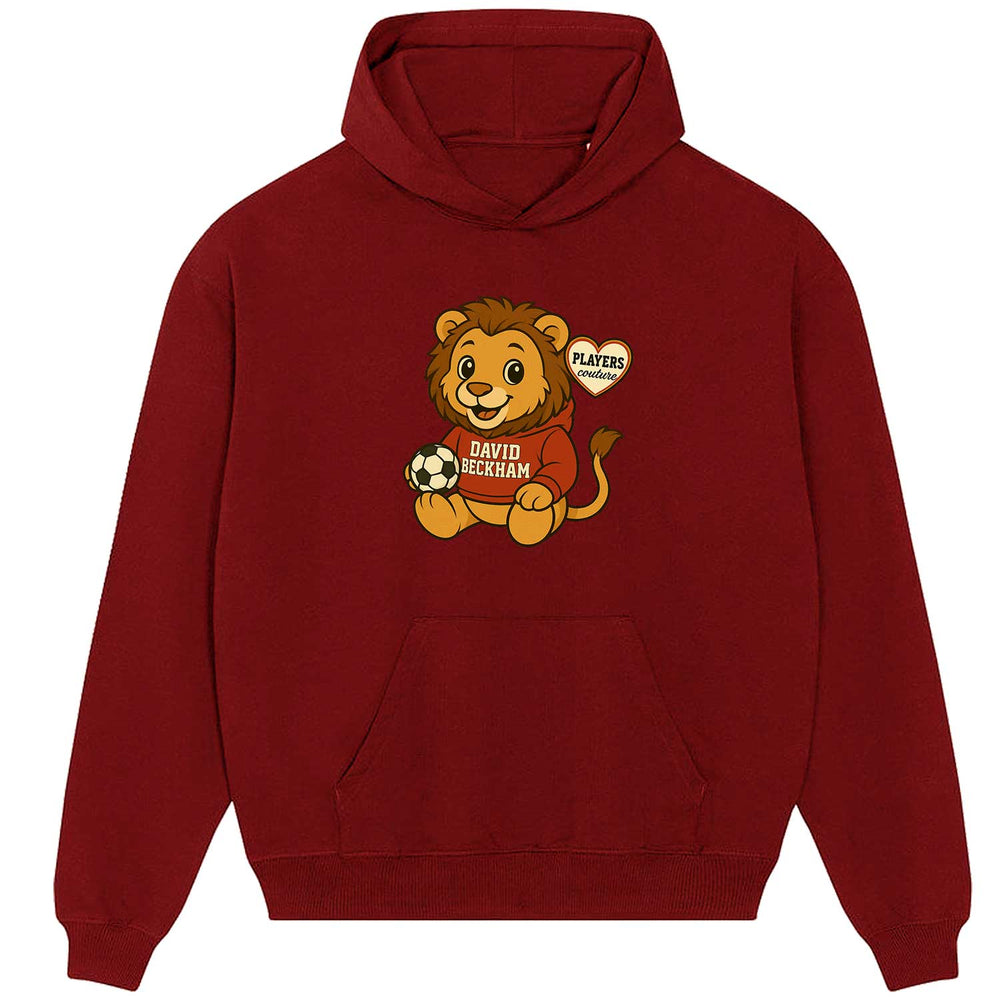 David Beckham Toy Lion Icon Players Couture Men's Casual Hoodie Red