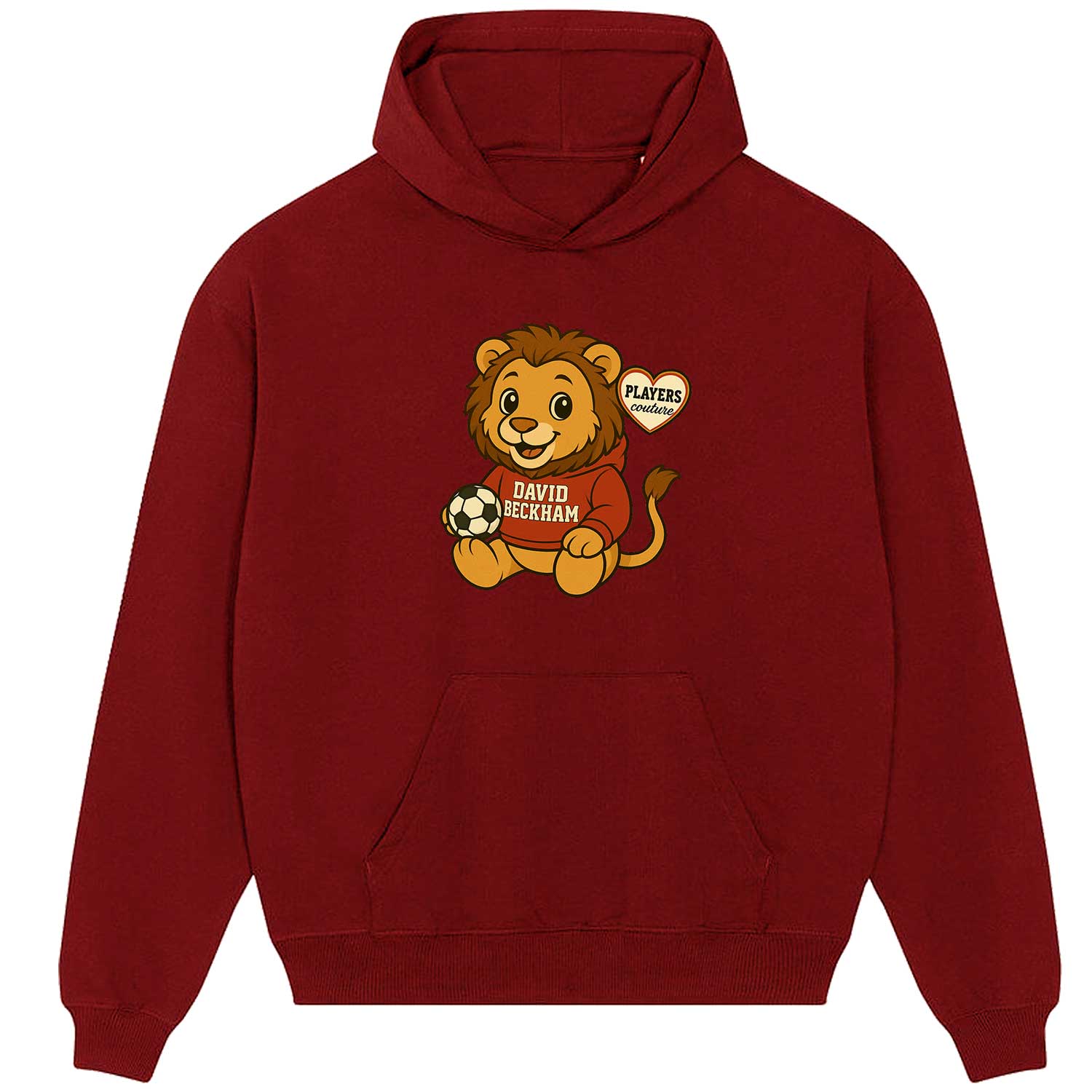David Beckham Toy Lion Icon Players Couture Men's Casual Hoodie Red