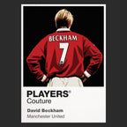 David Beckham Manchester United 2 Icon Frame — Pantone-style player illustration art card