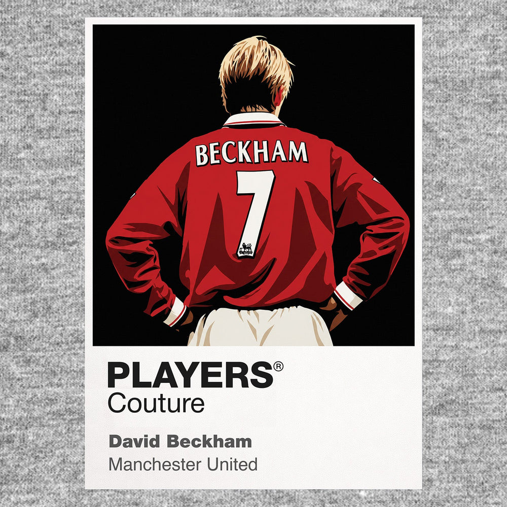 David Beckham Manchester United 2 Icon Frame — Pantone-style player illustration art card