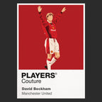 David Beckham Manchester United 3 Icon Frame — Pantone-style player illustration art card