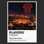 David Beckham Manchester United number 7 Icons in Lights Frame artwork in black