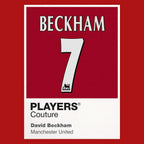 David Beckham 7 Football Shirt Frame Men's Hoodie – red close-up detail shot of the David Beckham 7 Football Players Couture