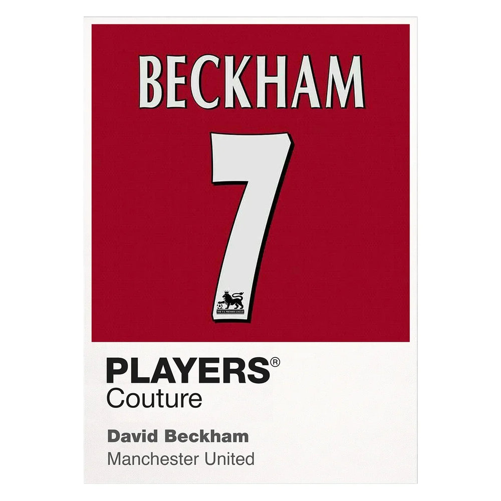 David Beckham 7 Football Shirt Frame Men's Hoodie – white close-up detail shot of the David Beckham 7 Football Players