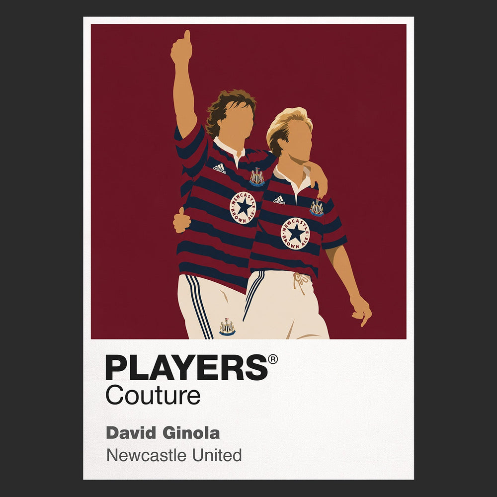 David Ginola Newcastle United black Icon Frame artwork detail
