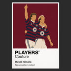 David Ginola Newcastle United black Icon Frame artwork detail