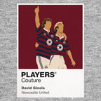 David Ginola Newcastle United grey Icon Frame artwork detail